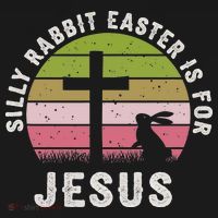 Silly Rabbit Easter Is For Jesus Retro Easter Christian Pajama Set thumb 2