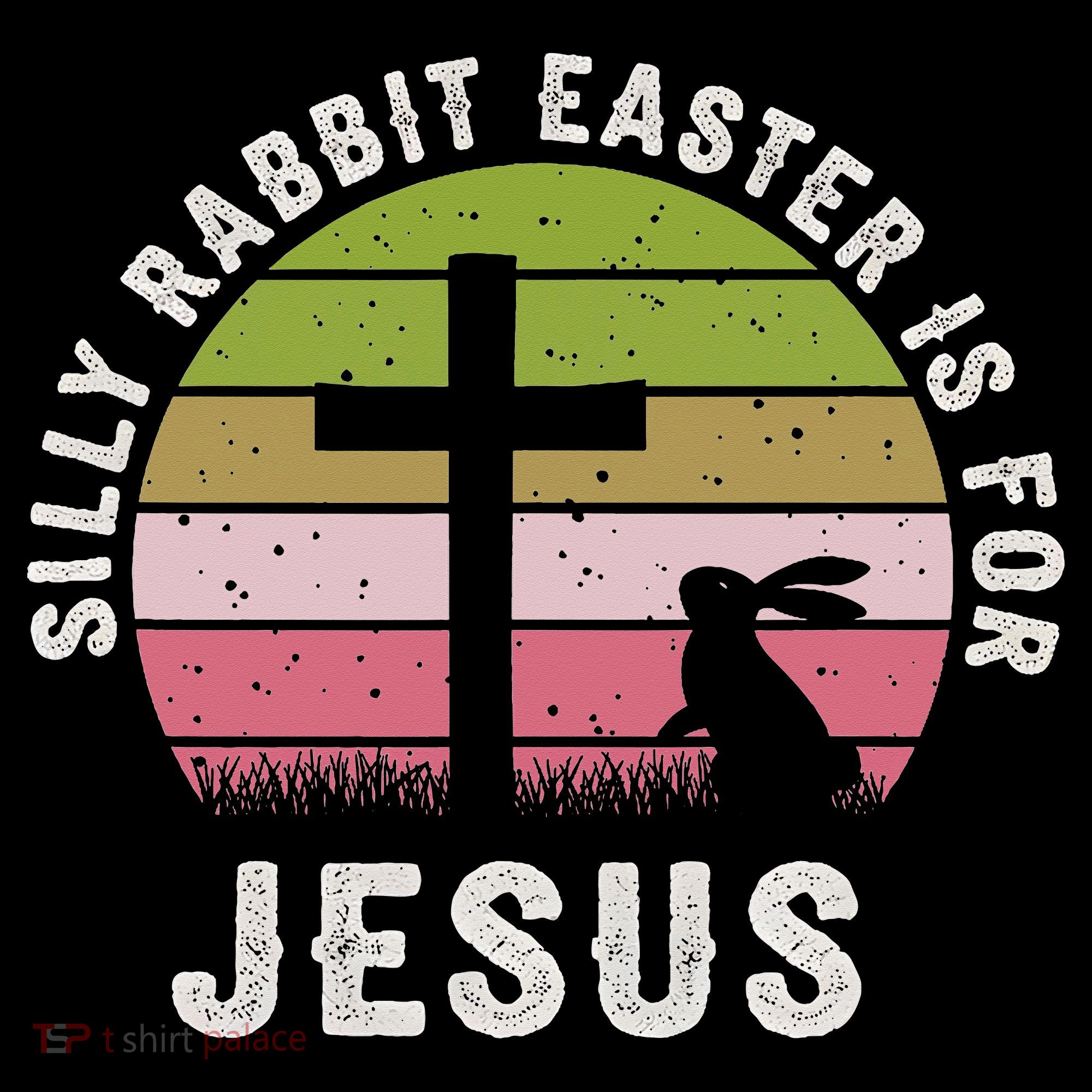 Silly Rabbit Easter Is For Jesus Retro Easter Christian Pajama Set