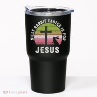 Silly Rabbit Easter Is For Jesus Retro Easter Christian Tumbler thumb 0