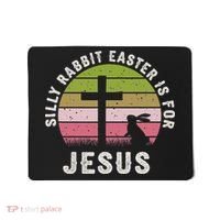 Silly Rabbit Easter Is For Jesus Retro Easter Christian Mousepad thumb 0