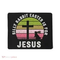 Silly Rabbit Easter Is For Jesus Retro Easter Christian Mousepad thumb 0