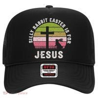 Silly Rabbit Easter Is For Jesus Retro Easter Christian Hat thumb 0