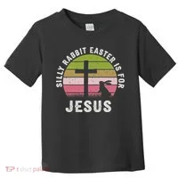 Silly Rabbit Easter Is For Jesus Retro Easter Christian Toddler T-Shirt thumb 0