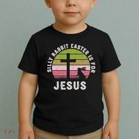 Silly Rabbit Easter Is For Jesus Retro Easter Christian Toddler T-Shirt thumb 2