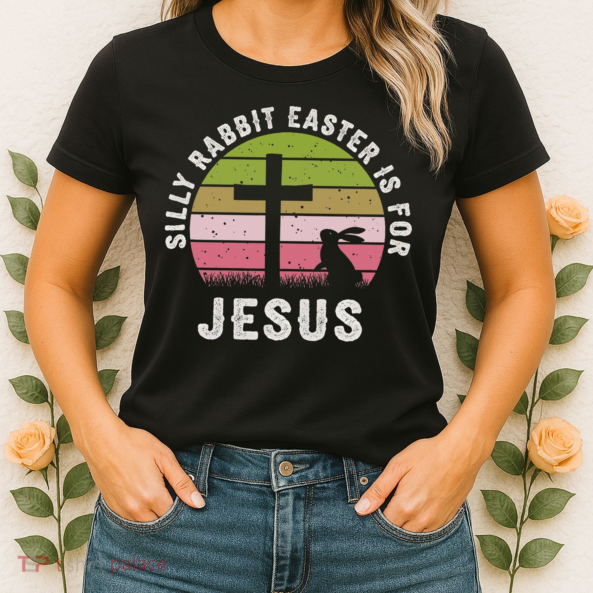 Silly Rabbit Easter Is For Jesus Retro Easter Christian Women's T-Shirt