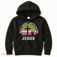 Silly Rabbit Easter Is For Jesus Retro Easter Christian Kids Hoodie thumb 0