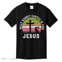 Silly Rabbit Easter Is For Jesus Retro Easter Christian Kids T-Shirt thumb 0