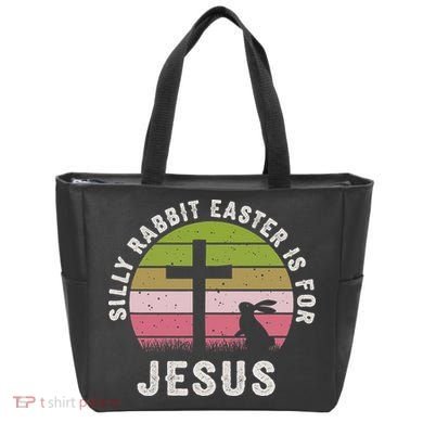Silly Rabbit Easter Is For Jesus Retro Easter Christian Tote Bag