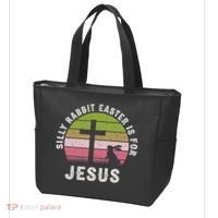 Silly Rabbit Easter Is For Jesus Retro Easter Christian Tote Bag thumb 3