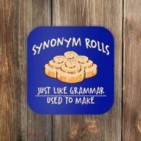 Synonym Rolls English Teacher Student Grammar Pun Learner Gift Coaster thumb 0