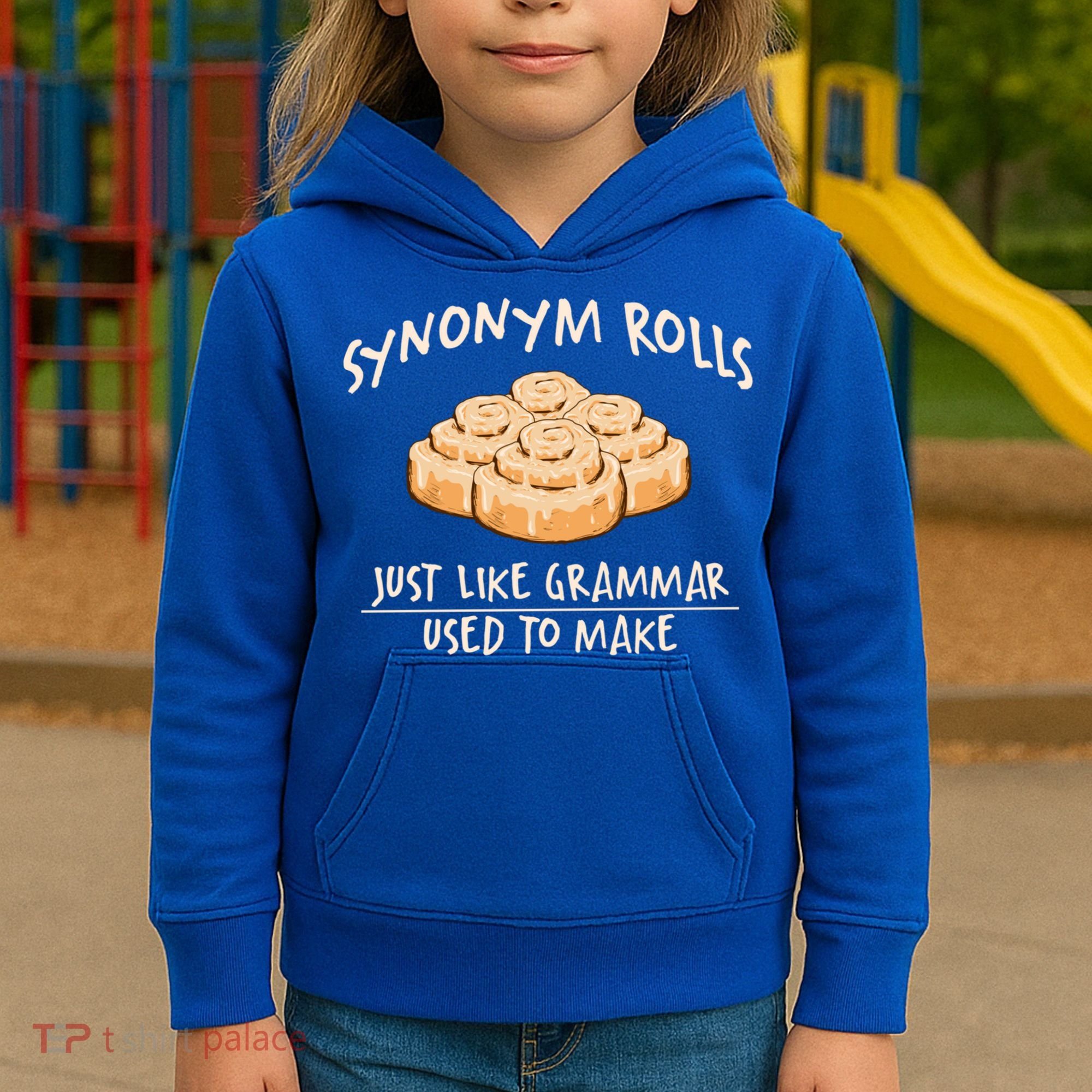 Synonym Rolls English Teacher Student Grammar Pun Learner Gift Kids Hoodie