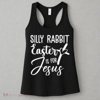 Silly Rabbit Easter Is For Jesus Cross Women's Tank Top thumb 3
