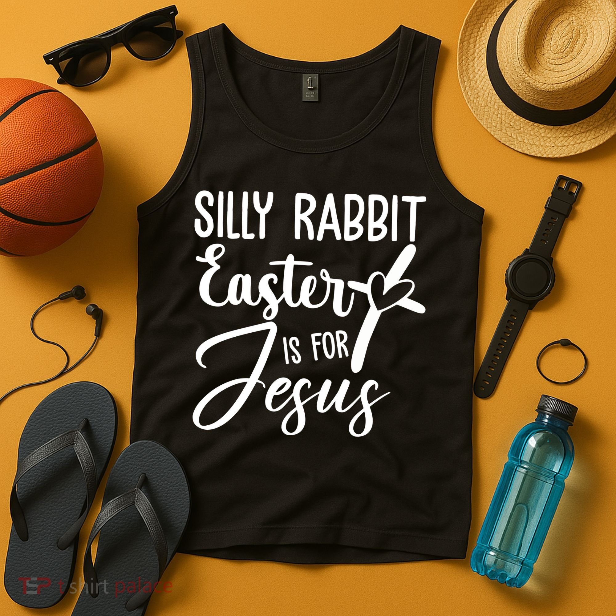 Silly Rabbit Easter Is For Jesus Cross Tank Top