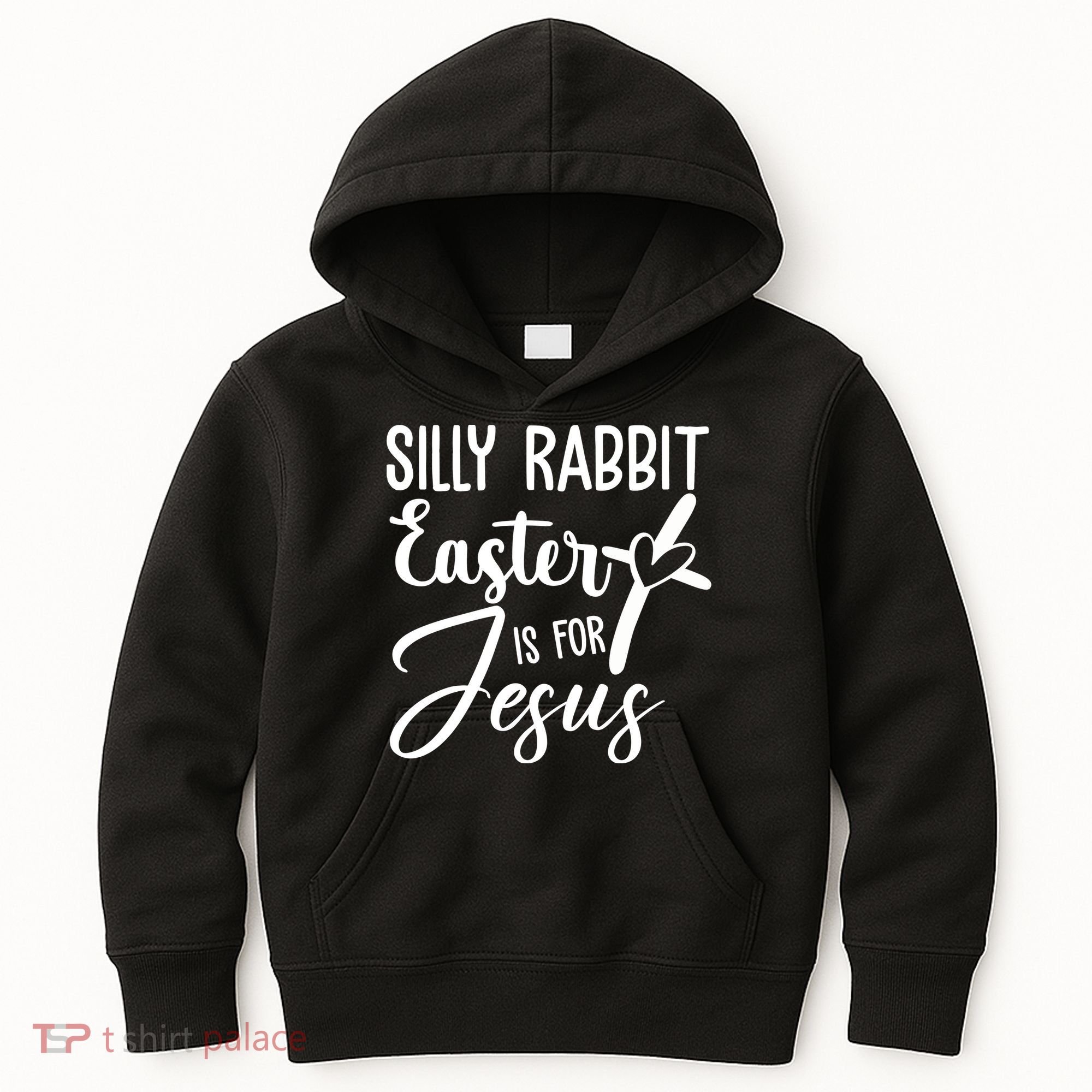 Silly Rabbit Easter Is For Jesus Cross Kids Hoodie