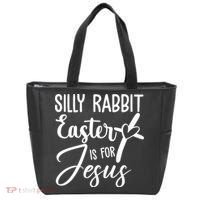 Silly Rabbit Easter Is For Jesus Cross Tote Bag thumb 0