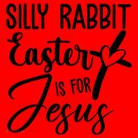 Silly Rabbit Easter Is For Jesus Cross Santa Hat thumb 1