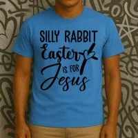 Silly Rabbit Easter Is For Jesus Cross T-Shirt thumb 3