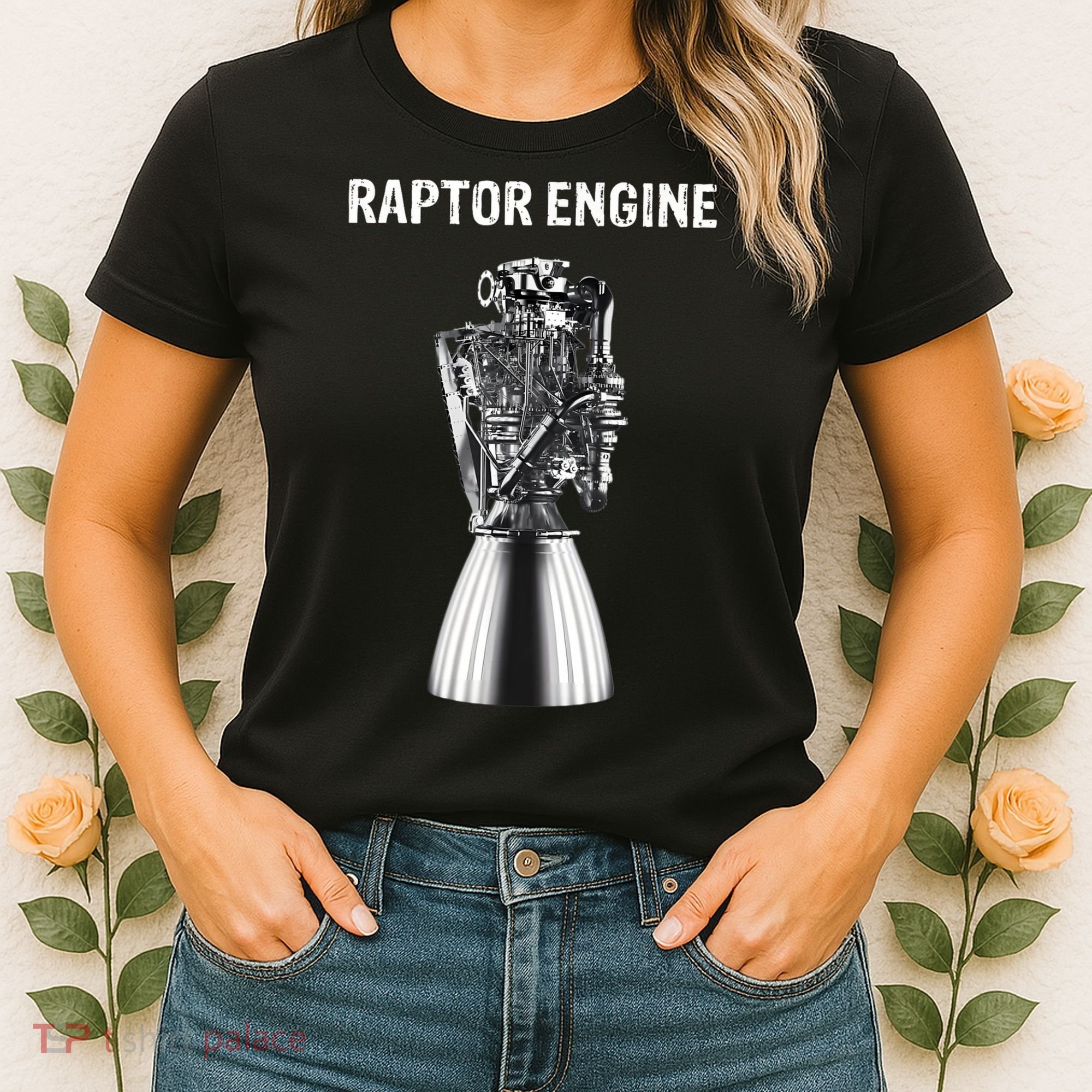 Starship Raptor Engine For Space Explorer & Rocket Scientist Women's T-Shirt