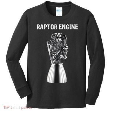 Starship Raptor Engine For Space Explorer & Rocket Scientist Kids Long Sleeve Shirt