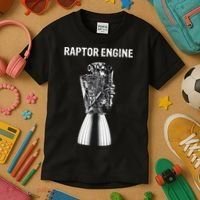 Starship Raptor Engine For Space Explorer & Rocket Scientist Kids T-Shirt thumb 3