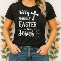 Silly Rabbit Easter Is For Jesus Christian Women's T-Shirt thumb 2