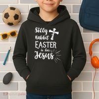 Silly Rabbit Easter Is For Jesus Christian Kids Hoodie thumb 2