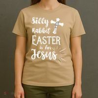 Silly Rabbit Easter Is For Jesus Christian T-Shirt thumb 4