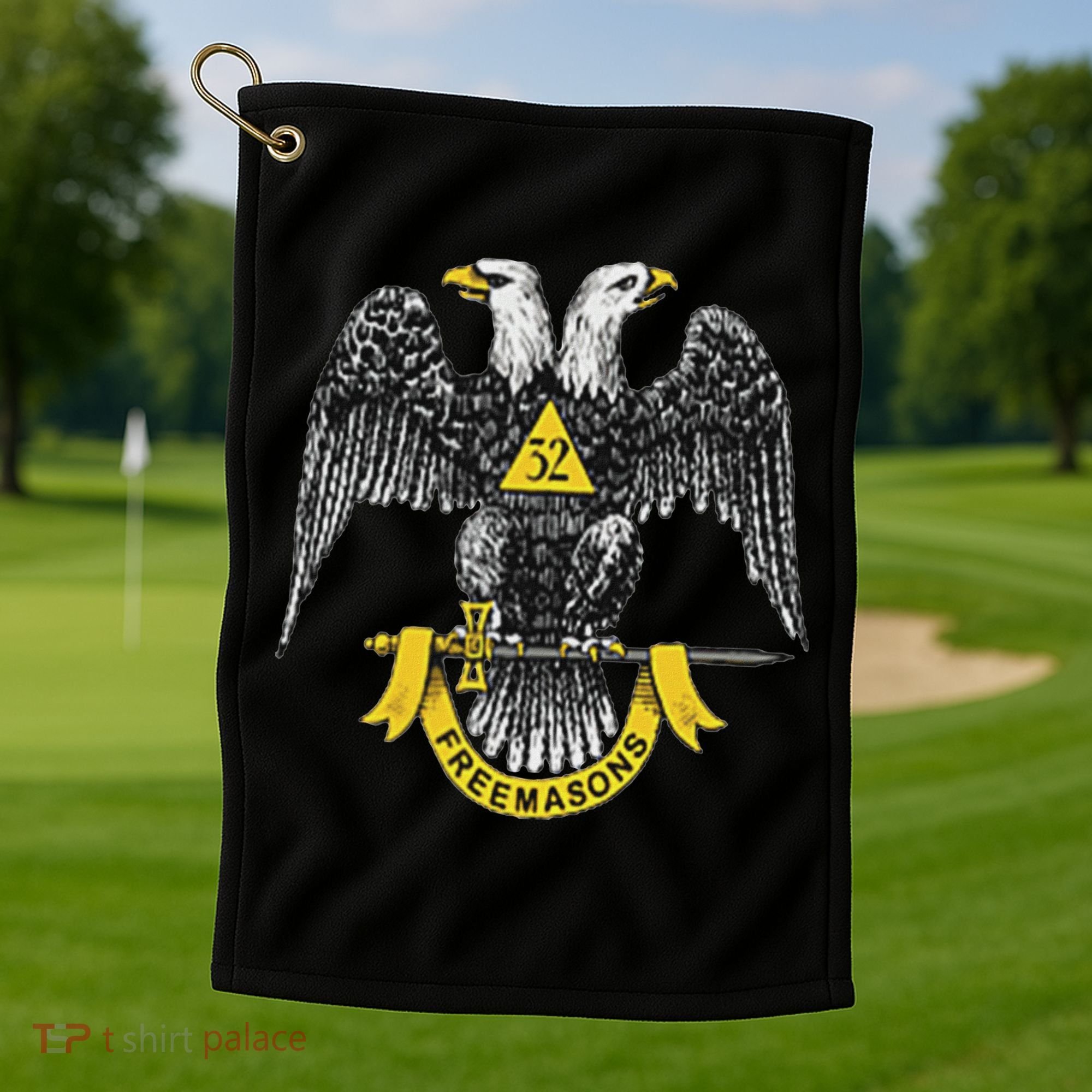 Scottish Rite Eagle 32nd Degree Freemason Gifts For Golf Towel