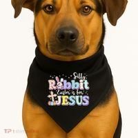 Silly Rabbit Easter Is For Jesus USA-Made Doggie Bandana thumb 1