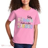 Silly Rabbit Easter Is For Jesus Kids T-Shirt thumb 2