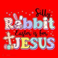 Silly Rabbit Easter Is For Jesus Santa Hat thumb 1
