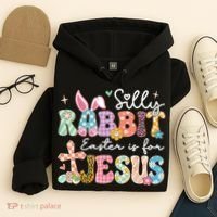 Silly Rabbit Easter Is For Jesus Cute Bunny Christian Faith Hoodie thumb 4