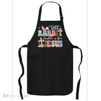 Silly Rabbit Easter Is For Jesus Cute Bunny Christian Faith Apron thumb 0