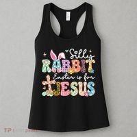 Silly Rabbit Easter Is For Jesus Cute Bunny Christian Faith Women's Tank Top thumb 3