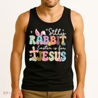 Silly Rabbit Easter Is For Jesus Cute Bunny Christian Faith Tank Top thumb 3