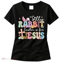 Silly Rabbit Easter Is For Jesus Cute Bunny Christian Faith Women's T-Shirt thumb 0
