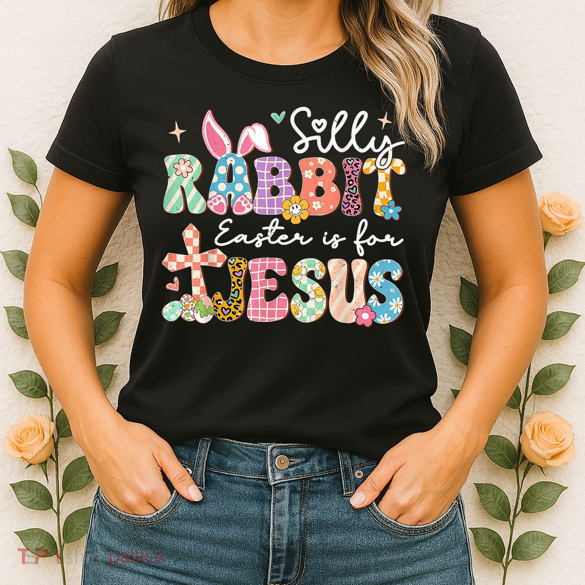 Silly Rabbit Easter Is For Jesus Cute Bunny Christian Faith Women's T-Shirt