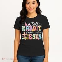Silly Rabbit Easter Is For Jesus Cute Bunny Christian Faith Women's T-Shirt thumb 4
