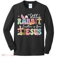 Silly Rabbit Easter Is For Jesus Cute Bunny Christian Faith Kids Long Sleeve Shirt thumb 0