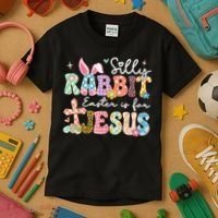 Silly Rabbit Easter Is For Jesus Cute Bunny Christian Faith Kids T-Shirt thumb 3
