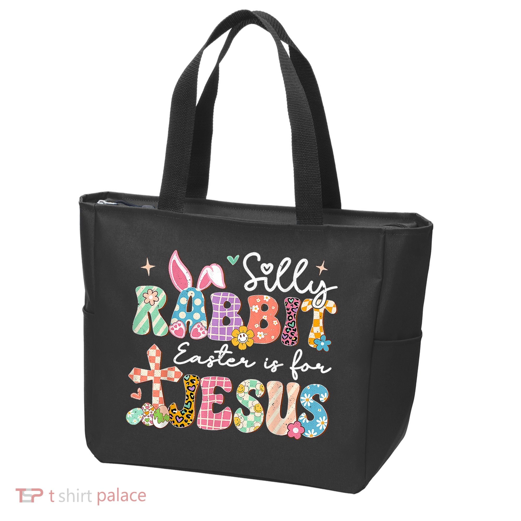 Silly Rabbit Easter Is For Jesus Cute Bunny Christian Faith Tote Bag