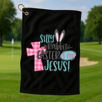 Silly Rabbit Easter Is For Jesus Women Easter Golf Towel thumb 1