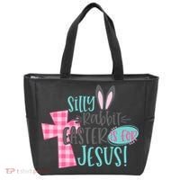 Silly Rabbit Easter Is For Jesus Women Easter Tote Bag thumb 0