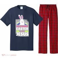 Silly Rabbit Easter Is For Jesus Funny Eggs Pajama Set thumb 0