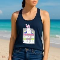 Silly Rabbit Easter Is For Jesus Funny Eggs Women's Tank Top thumb 2
