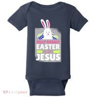 Silly Rabbit Easter Is For Jesus Funny Eggs Baby Bodysuit thumb 0