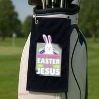 Silly Rabbit Easter Is For Jesus Funny Eggs Golf Towel thumb 2