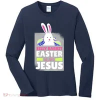 Silly Rabbit Easter Is For Jesus Funny Eggs Women's Long Sleeve Shirt thumb 0
