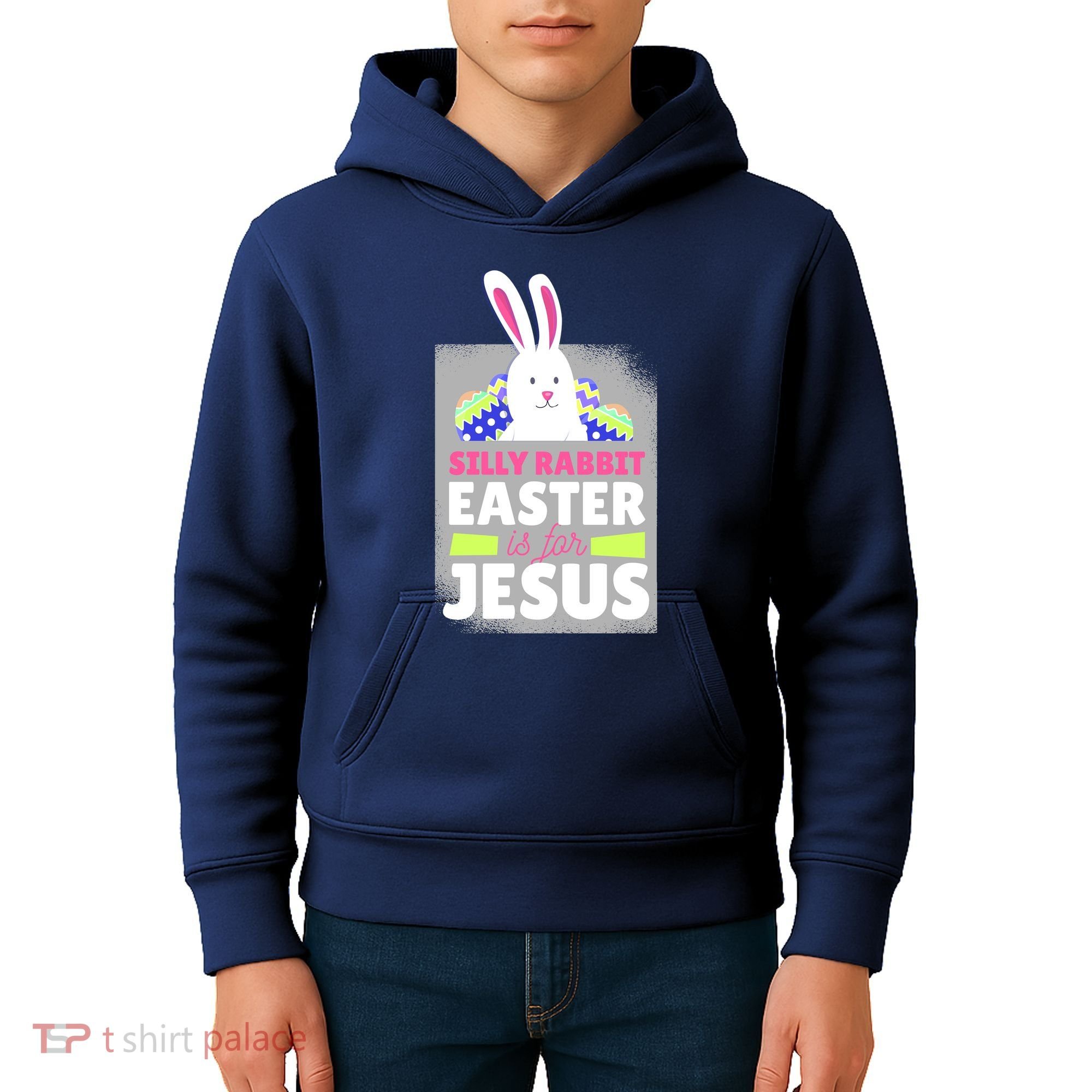 Silly Rabbit Easter Is For Jesus Funny Eggs Kids Hoodie