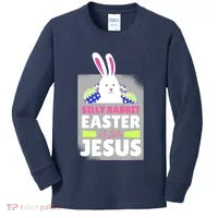 Silly Rabbit Easter Is For Jesus Funny Eggs Kids Long Sleeve Shirt thumb 0